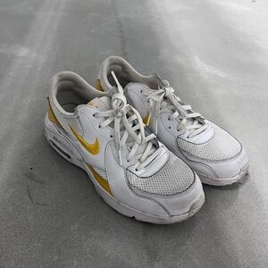 Nike White and Yellow Low-Top Athletic Sneakers